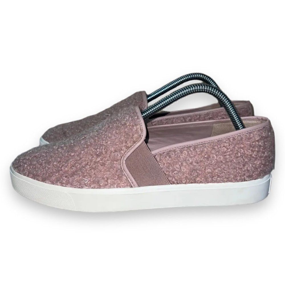 Vince Blair 5 Pink Faux Shearling Slip-On Casual Sneakers Women's 9